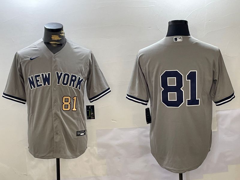 Men New York Yankees #81 No Name Grey Game 2024 Nike MLB Jersey style 10273->new york yankees->MLB Jersey